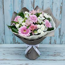 Букет цветов из:  Герберы, Альстромерии и Хризантемы в Большой Исток
