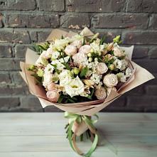 Букет цветов из:  Альстромерии, Розы и Хризантемы в Большой Исток