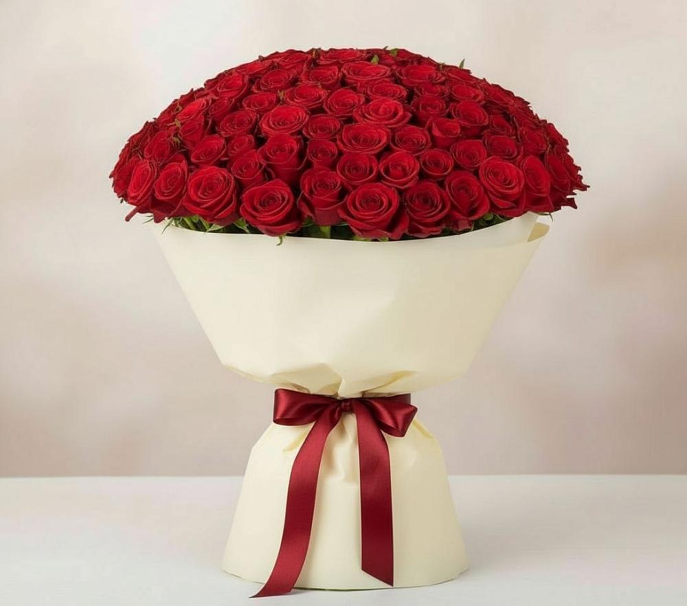 Букет 101 Красная роза Милано в Большой Исток