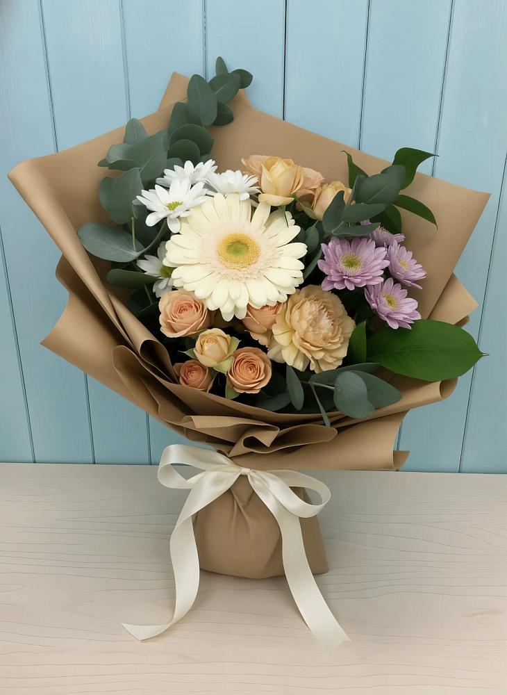 Букет цветов из: Герберы и Хризантемы в Большой Исток