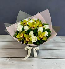 Букет цветов из:  Орхидеи и Розы #REPLACE_PRED# Большой Исток