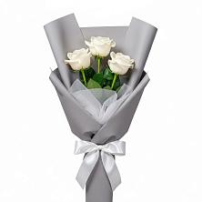 Букет 3 белые розы в Большой Исток