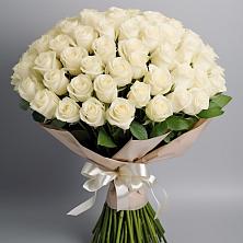 Букет 101 беля роза Белоснежка в Большой Исток