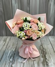 Букет цветов из:  Гвоздики, Розы и Хризантемы в Большой Исток