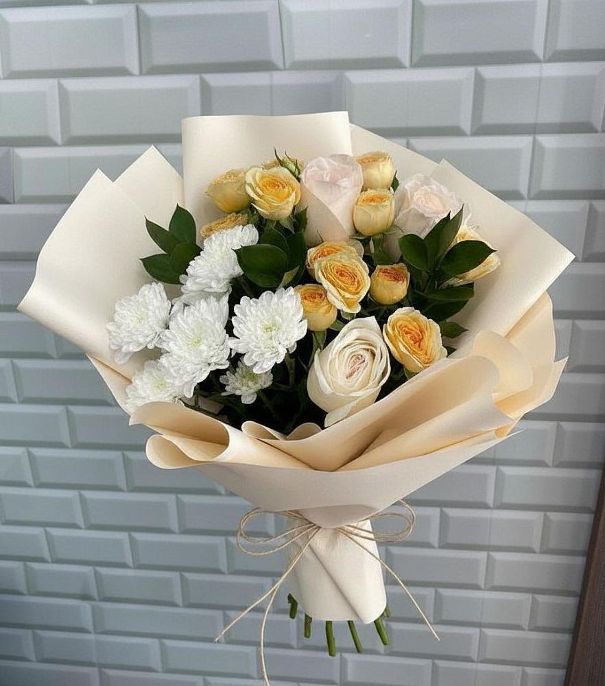 Букет цветов из: Розы и Хризантемы в Большой Исток