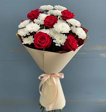 Букет цветов из:  Розы и Хризантемы в Большой Исток