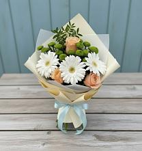 Букет цветов из:  Герберы, Розы и Хризантемы #REPLACE_PRED# Большой Исток