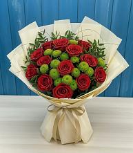 Букет цветов из:  Розы и Хризантемы в Большой Исток