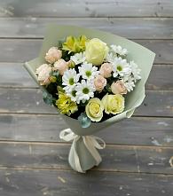 Букет цветов из:  Альстромерии, Розы и Хризантемы в Большой Исток