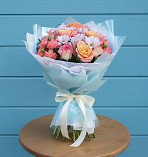 Букет цветов из:  Хризантемы и Розы #REPLACE_PRED# Большой Исток