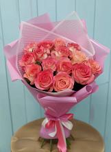 Букет 15 Розовых роз Равель в Большой Исток