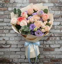 Букет цветов из:  Розы, Лизиантусы и Гвоздики #REPLACE_PRED# Большой Исток